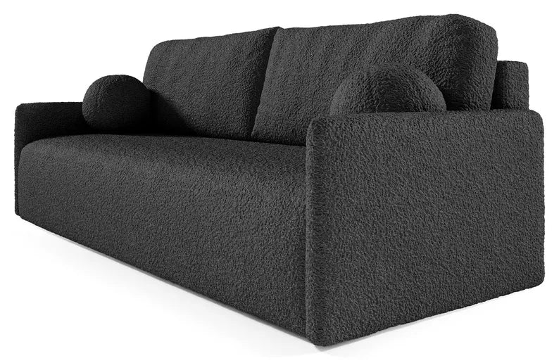 GOVE Dīvāns-gulta ar glabātuvii, grafīta boucle - N1 Home