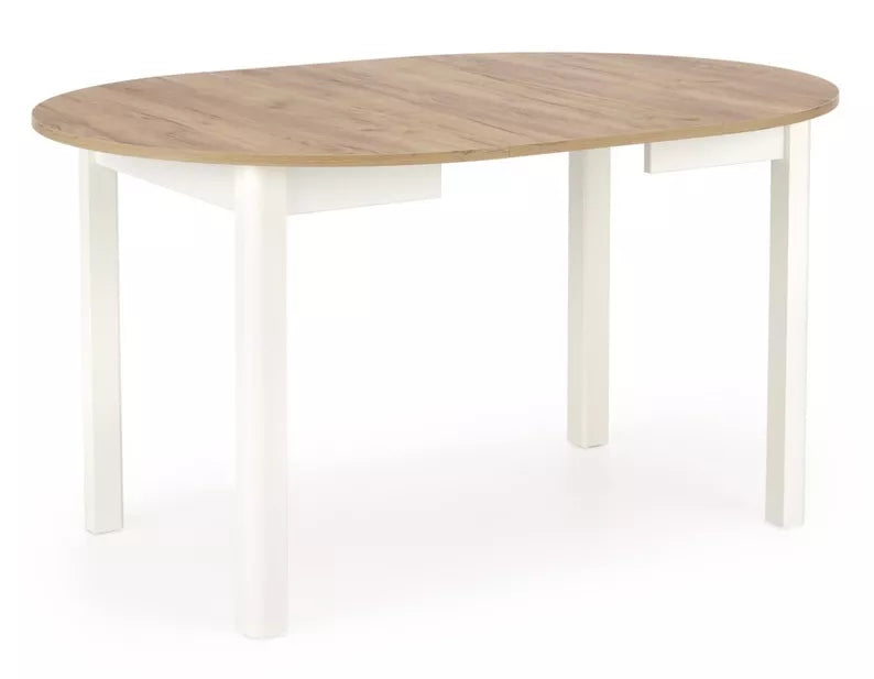 LOOM Izvelkamais galds 102-142x102 cm, ozols/balts - N1 Home