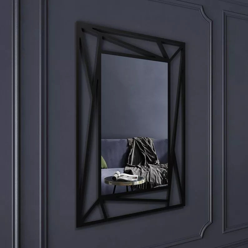 MARME Sienas spogulis 95x69 cm melnā rāmī - N1 Home