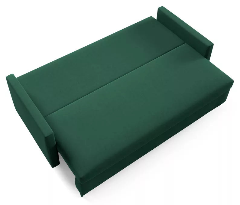 RAZO Dīvāns-gulta ar glabātuvii, zaļš samts - N1 Home