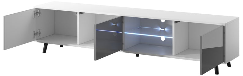 HADGAL TV skapis matēts balts / pelēks spīdums - N1 Home