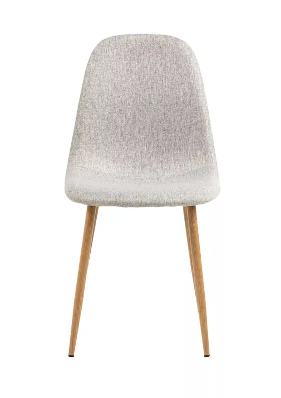 MONS Gaiši pelēks polsterēts krēsls ar koku imitējošām kājām - N1 Home