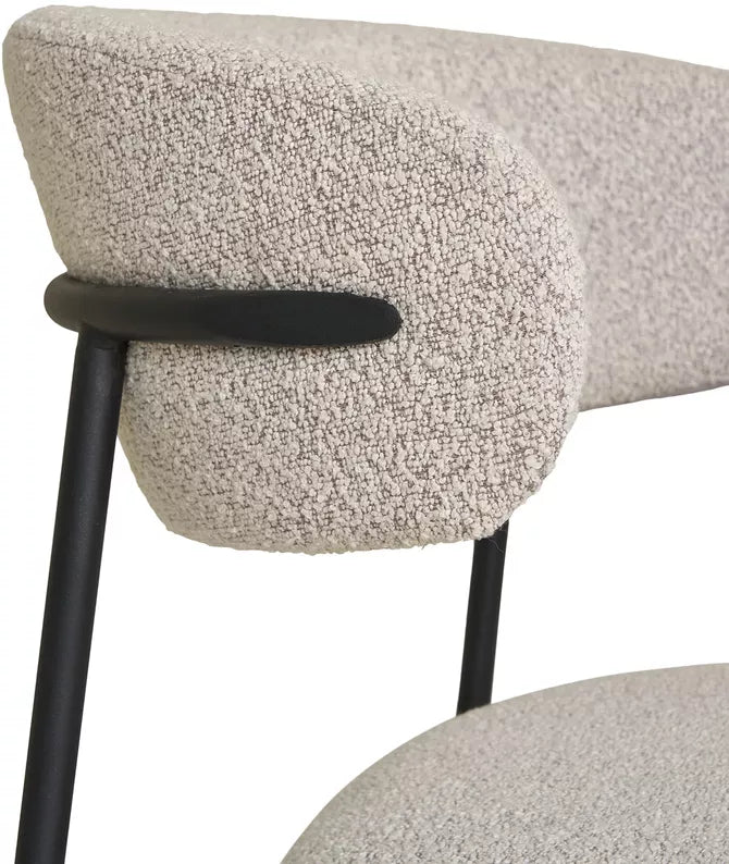 LIVEFAL Mīkstais krēsls no gaiši smilškrāsas auduma - N1 Home