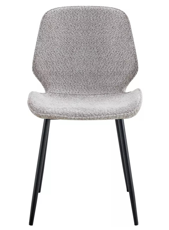 BRALTA Polsterēts krēsls no gaiši pelēka auduma uz melnām kājām - N1 Home