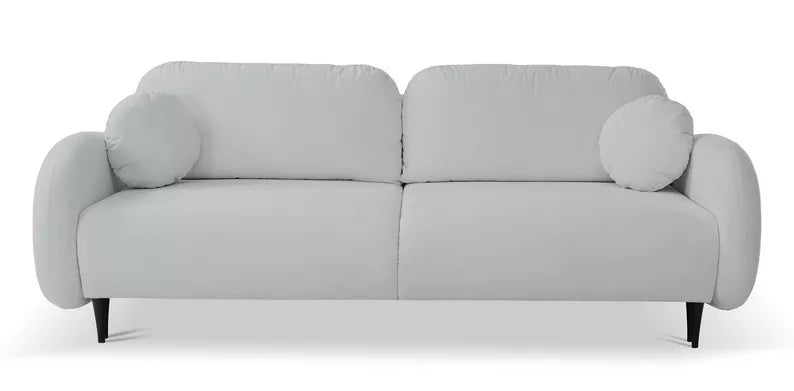 FRABA Izvelkamais dīvāns ar gulēšanas funkciju, veļas konteineru, gaiši pelēks velvets - N1 Home