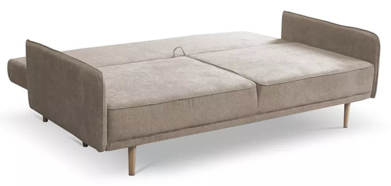 DERSPI Trīsvietīgs bēšs dīvāns no viegli tīrāma auduma - N1 Home