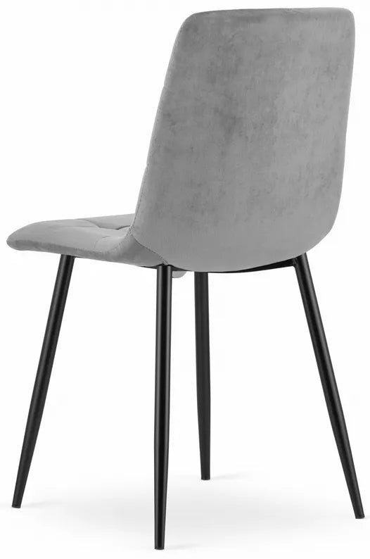 RAKA Pelēks samta polsterēts krēsls - N1 Home