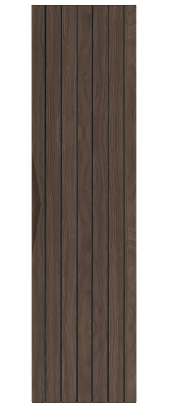 DELLA Vannas istabas skapis, 35 cm, rievotas fasādes, riekstkoks/matēti melns - N1 Home