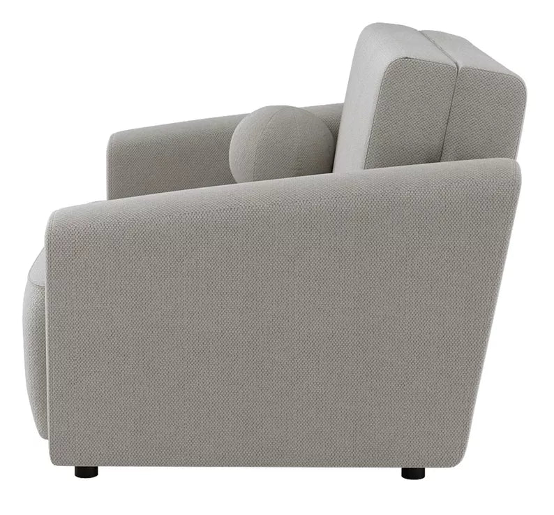 VIOSTE Divvietīgs dīvāns, 130 cm, ar glabātuvi, pelēks un bēšs hidrofobs šenils - N1 Home