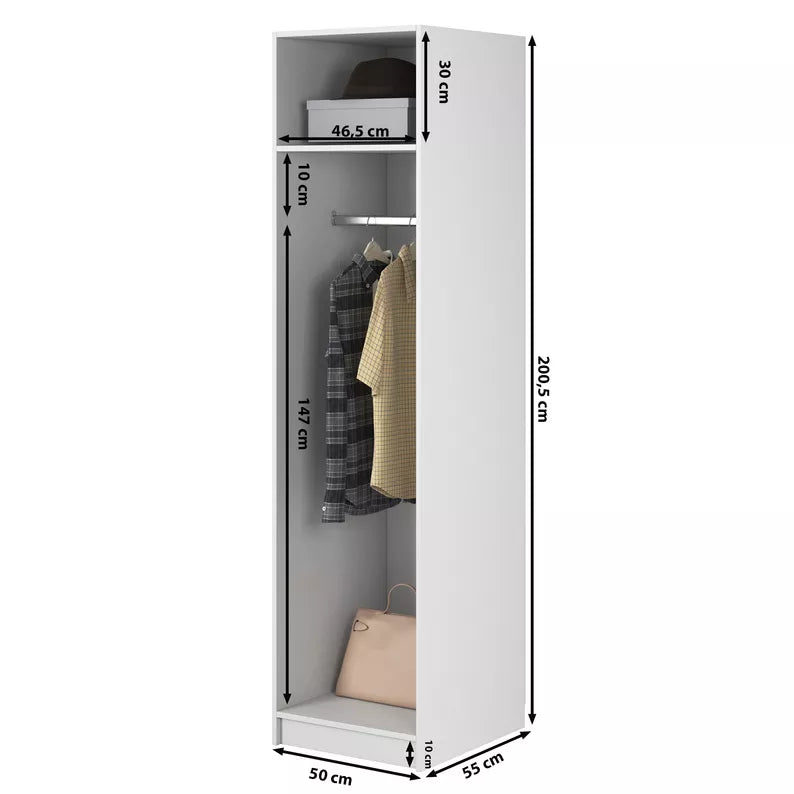 MEFRA Viendurvju skapis 50 cm, melns - N1 Home