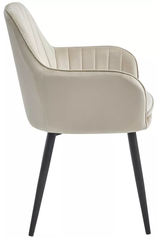 MERSYM Polsterēts krēsls no bēšā samta - N1 Home