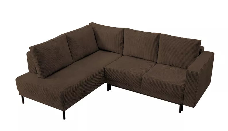 RIO Stūra dīvāns ar gulēšanas funkciju, ar konteineru, tumši brūns velvets, kreisa/laba puse - N1 Home