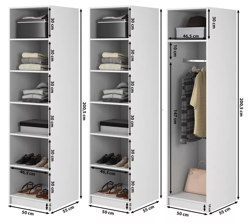 MEFRA Trīsdurvju skapis 150 cm, melns - N1 Home