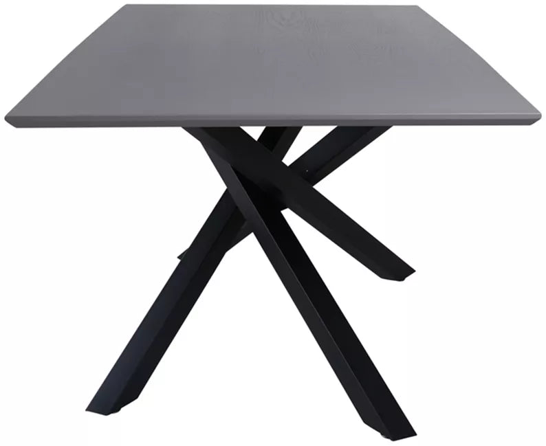 NIZETAN Pusdienu galds 90 x 180 cm, melns/pelēks - N1 Home