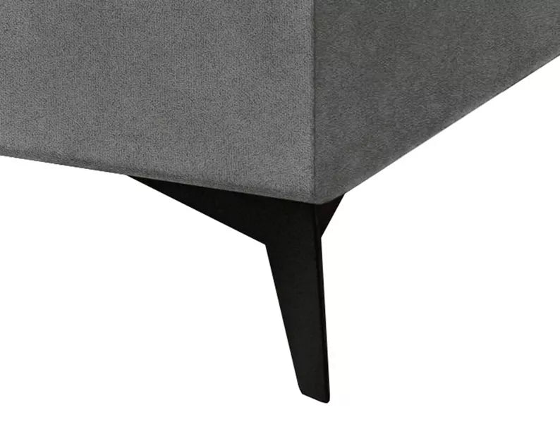 WOFAL Kontinentālā gulta 140/160/180x200 cm ar matraci un glabātuvi, gaiši pelēka bieza velveta - N1 Home