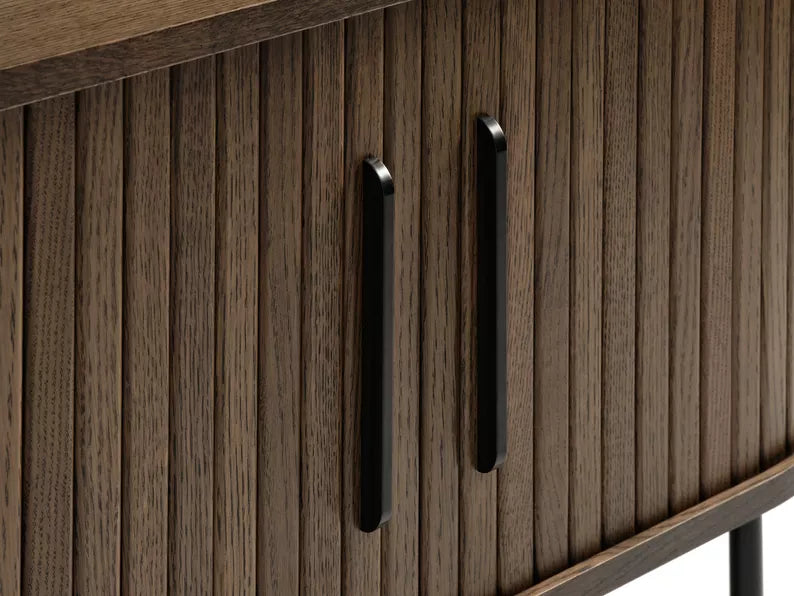 TIVELGA TV skapis, 180 cm, dedzinātas ozolkoka līstes - N1 Home