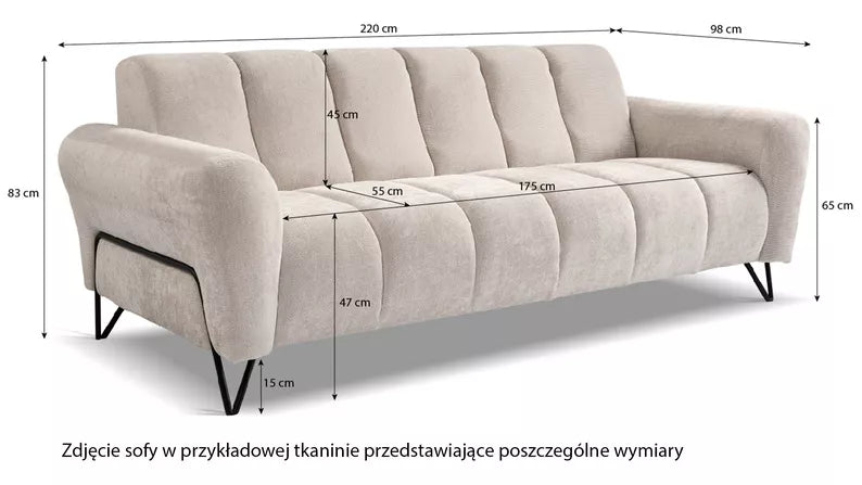 LAREVO Trīsvietīgs dīvāns, vara šenils - N1 Home