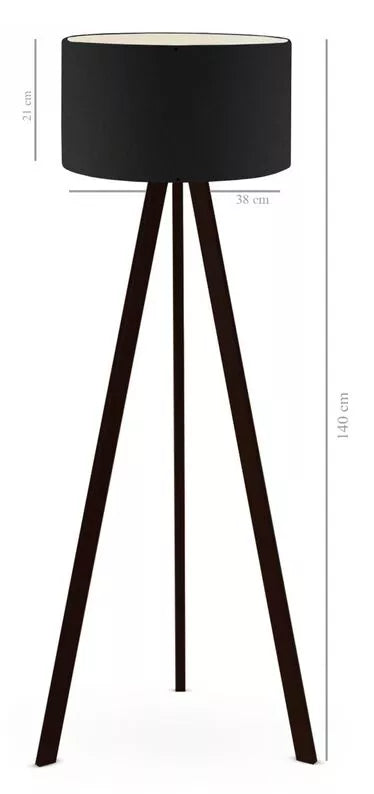 LIKASA Melna stāvlampa uz tumši brūna rāmja - N1 Home