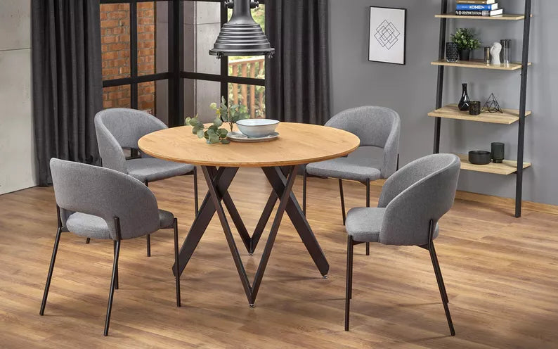 K722 Pelēks polsterēts krēsls - N1 Home