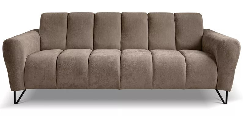 LAREVO Trīsvietīgs dīvāns, brūns šenils - N1 Home