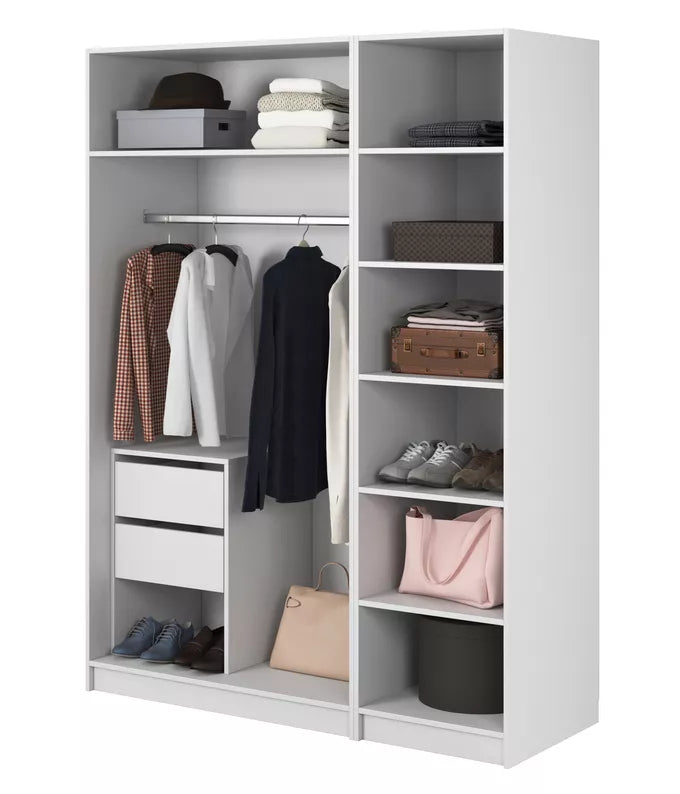 MEFRA Trīsdurvju skapis 150 cm, balts - N1 Home