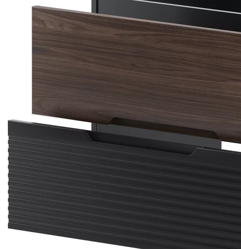 VELAV Vannas istabas skapis ar izlietni, 60 cm, rievota priekšpuse, matēts melns / riekstkoks - N1 Home