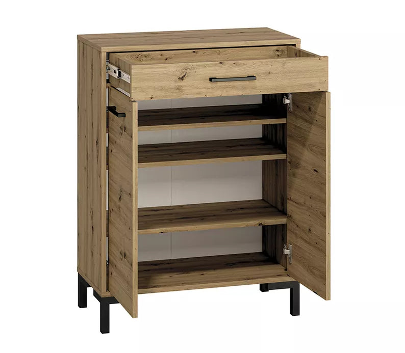 LARTI Apavu skapis 70 cm, divdurvju, amatnieka ozols - N1 Home