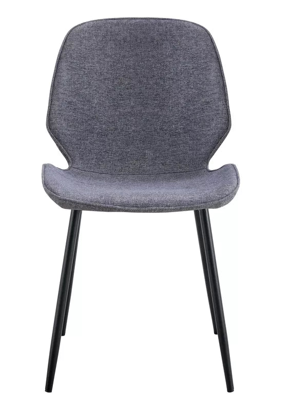 BRALTA Polsterēts krēsls no tumši pelēka šenila auduma, viegli tīrāms, uz melnām kājām - N1 Home