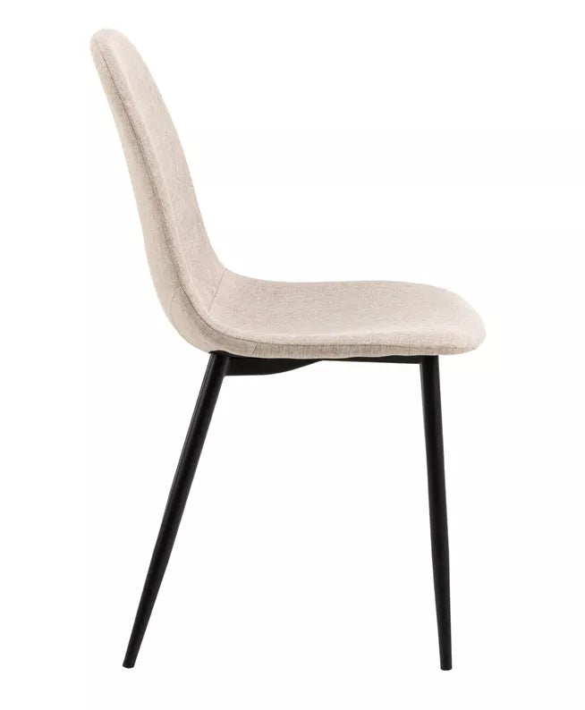 MONS Bēšs polsterēts krēsls ar melnām metāla kājām - N1 Home