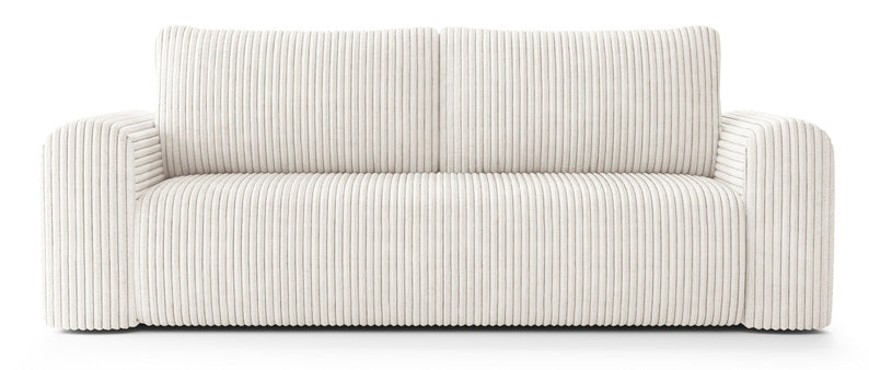 CEPU Trīsvietīgs dīvāns ar glabātuvi, krēmkrāsas velvets - N1 Home