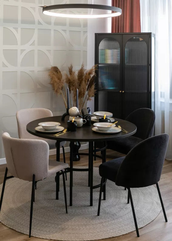 CIAL Mīkstais krēsls, melns šenils - N1 Home