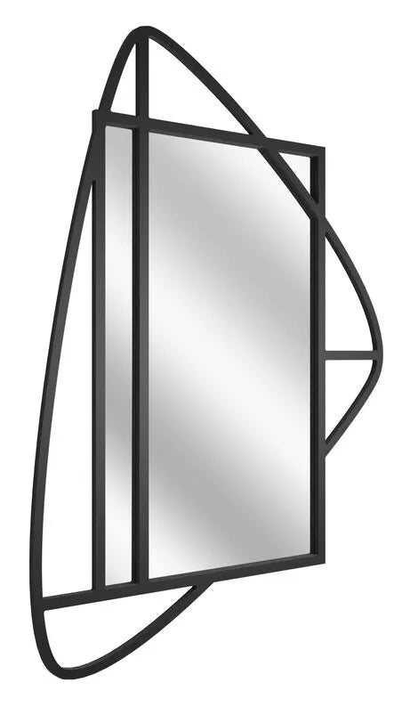 LUCME Sienas spogulis 95x69 cm melnā rāmī - N1 Home