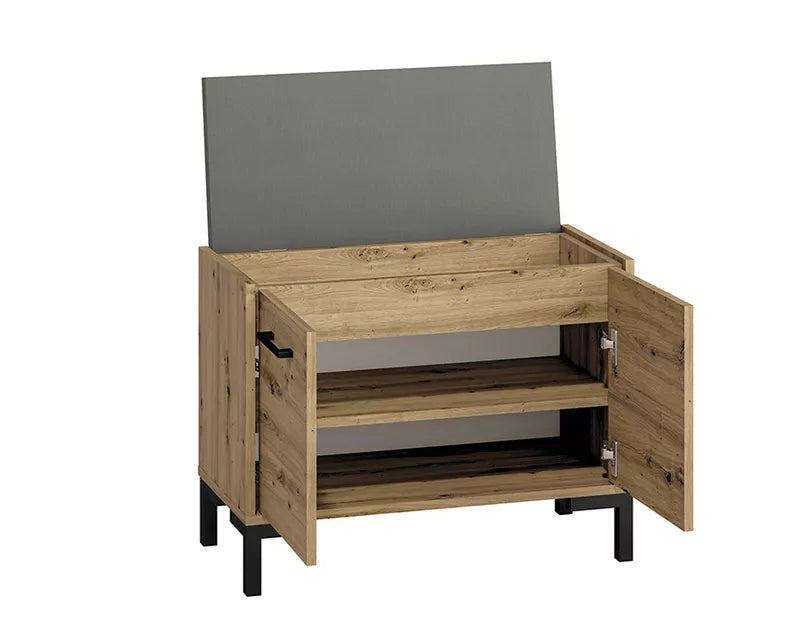 LARTI Apavu skapis 70 cm ar sēdekli, amatnieka ozols - N1 Home