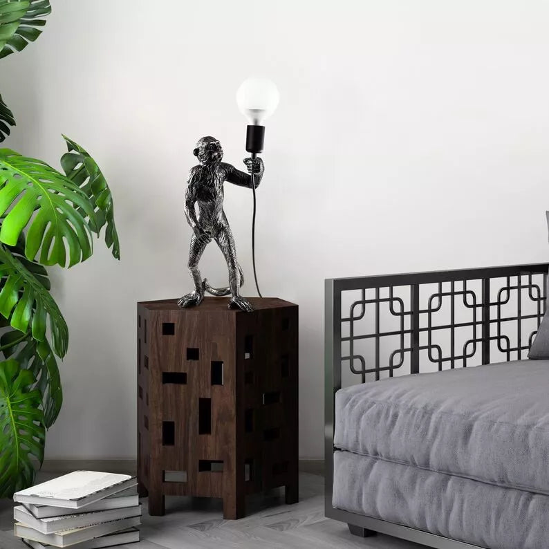 FITZPROF Galda lampa ar mērkaķi, melna - N1 Home