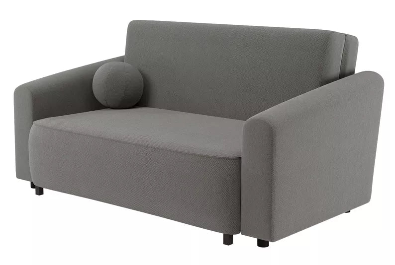 VIOSTE Divvietīgs dīvāns, 130 cm, ar glabātuvi, tumši pelēks hidrofobs šenils - N1 Home