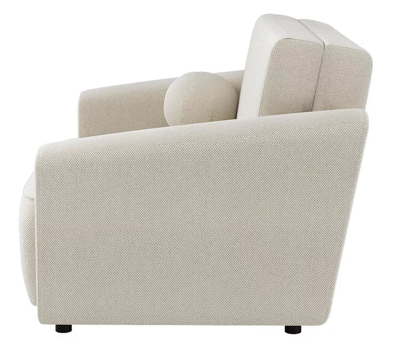 VIOSTE Atzveltnes krēsls ar glabātuvi, krēmkrāsas hidrofobs šenils - N1 Home