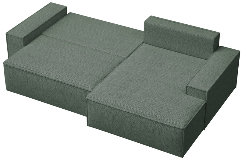 REFESE L-veida dīvāns ar gulēšanas funkciju un glabāšanas kasti, salvijas šenils, kreisa/laba puse - N1 Home