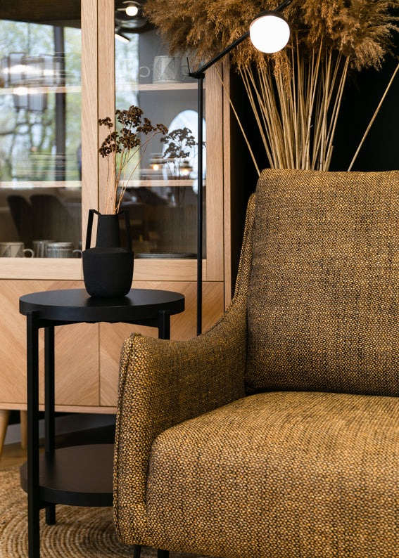 TALAKOR kafijas galdiņš, apaļš, 40 cm, spīdīgs melns, augsts - N1 Home