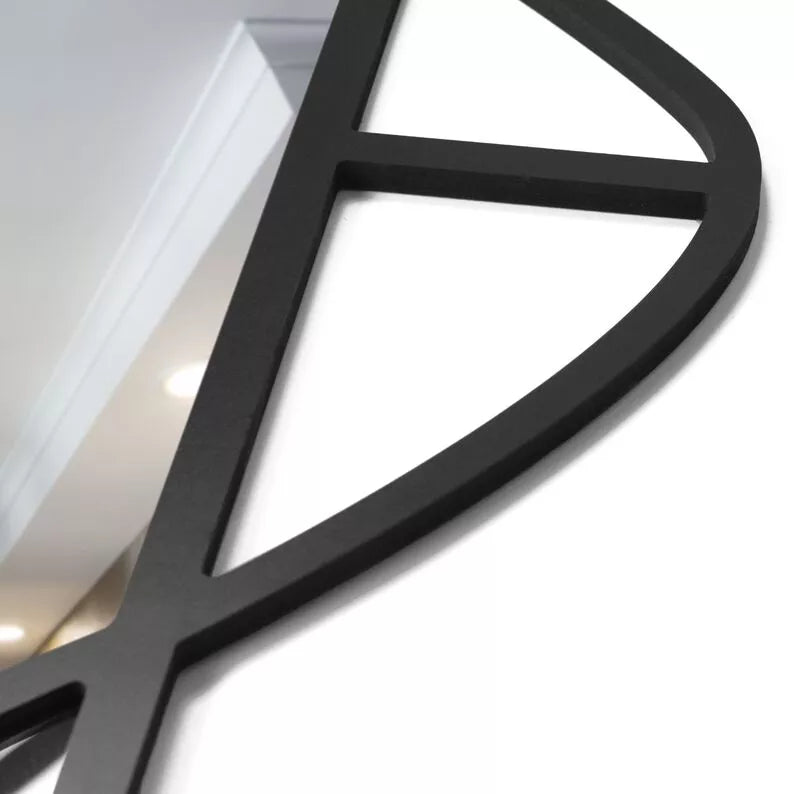 LUCME Sienas spogulis 95x69 cm melnā rāmī - N1 Home