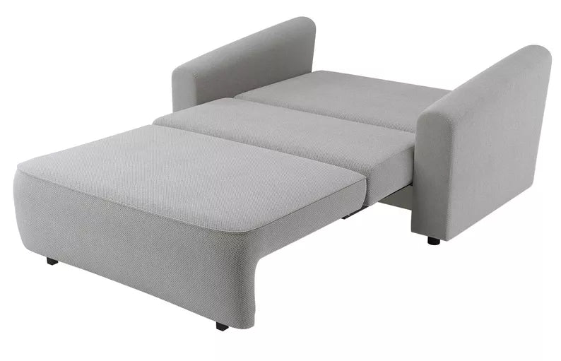 VIOSTE Divvietīgs dīvāns, 110 cm, ar glabātuvi, pelēks hidrofobs šenils - N1 Home