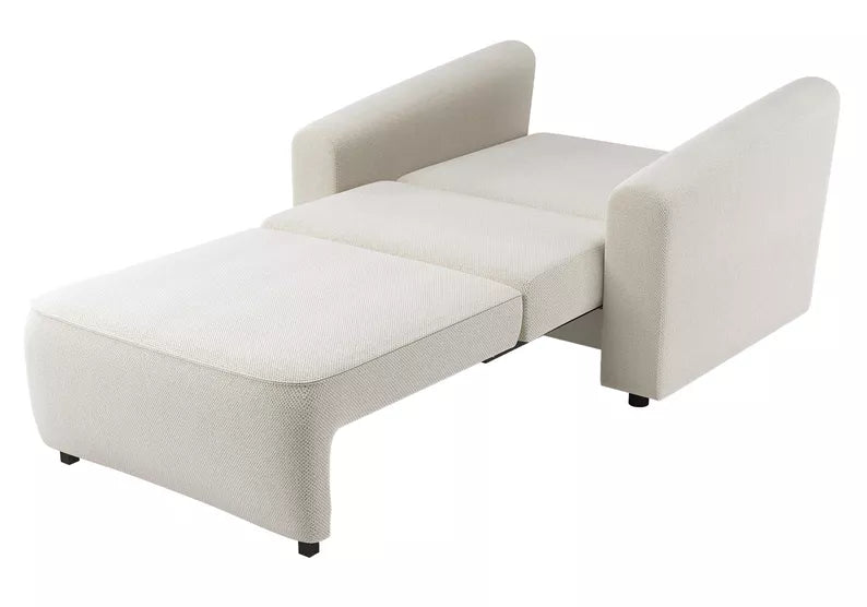 VIOSTE Atzveltnes krēsls ar glabātuvi, krēmkrāsas hidrofobs šenils - N1 Home