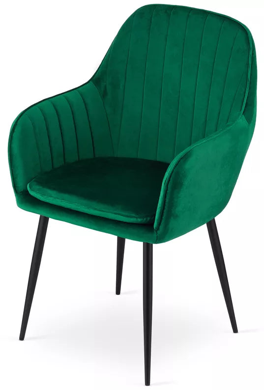 MERSYM Polsterēts krēsls no tumši zaļa samta - N1 Home