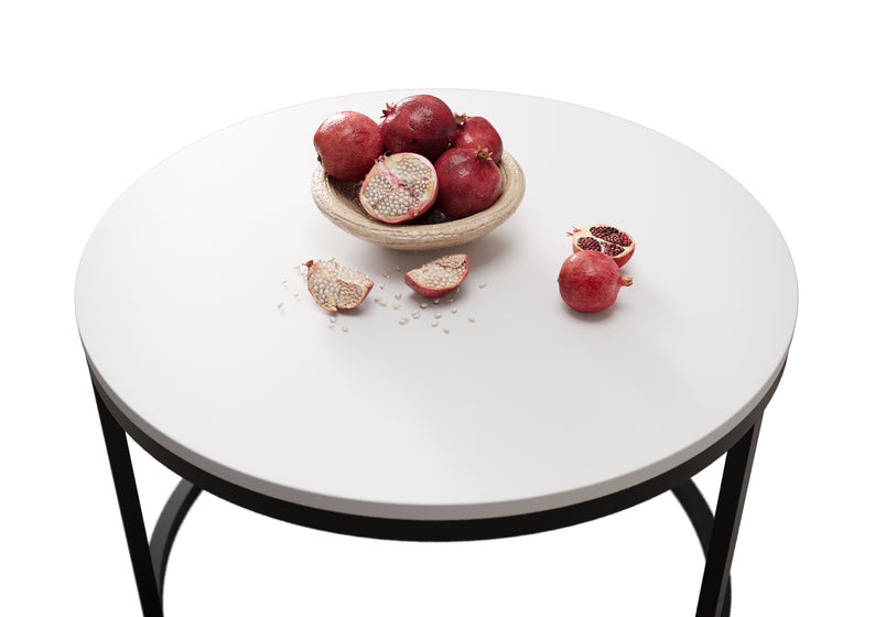 BELLO Apaļš kafijas galdiņš 60 cm, matēts balts - N1 Home