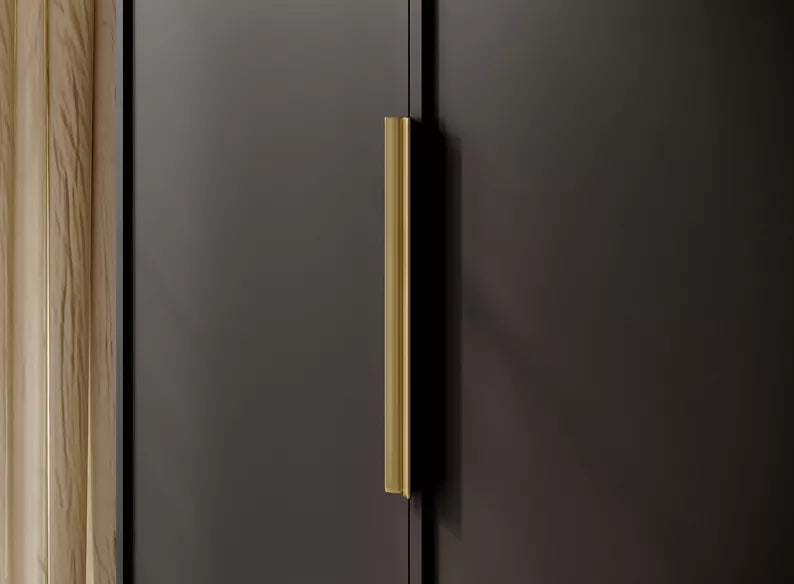 MEFRA Trīsdurvju skapis 150 cm, melns - N1 Home