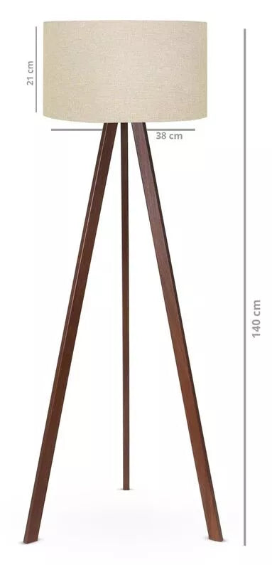 LIKASA Gaiši bēša stāvlampa uz brūna rāmja - N1 Home