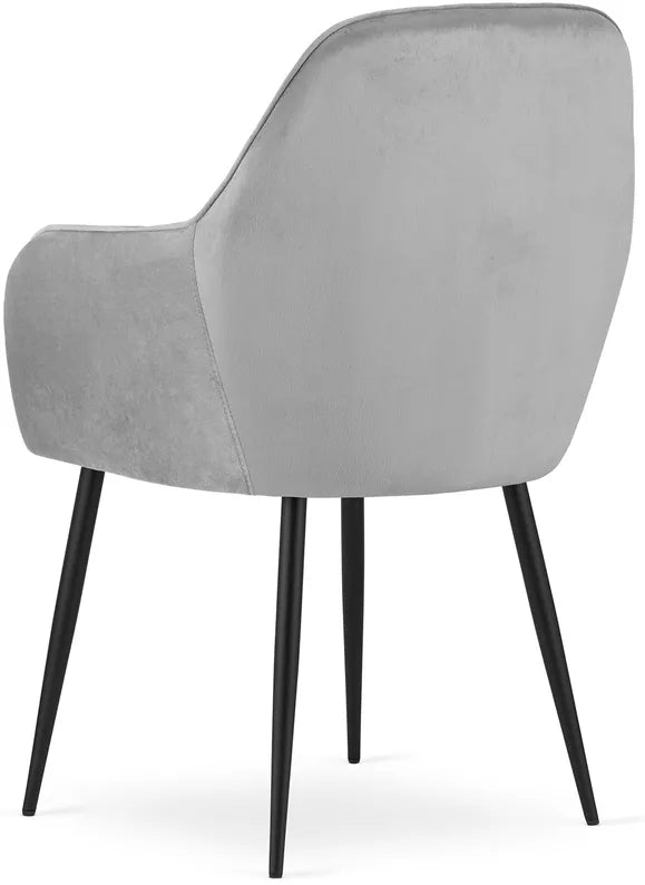 MERSYM Polsterēts krēsls no tumši pelēka samta - N1 Home