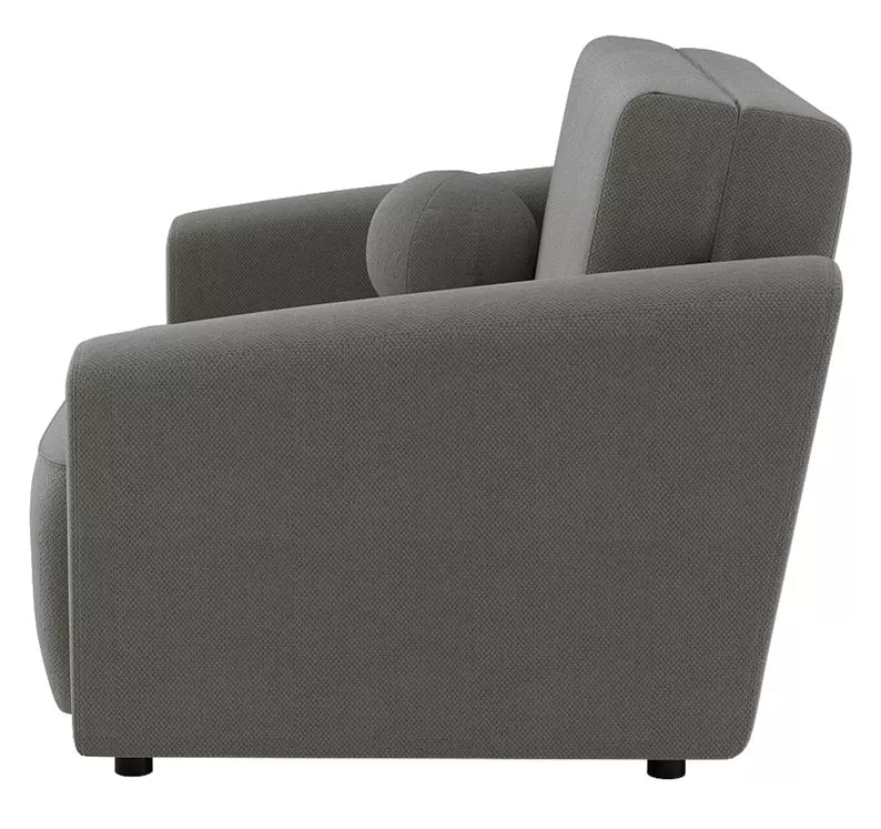 VIOSTE Divvietīgs dīvāns, 130 cm, ar glabātuvi, tumši pelēks hidrofobs šenils - N1 Home