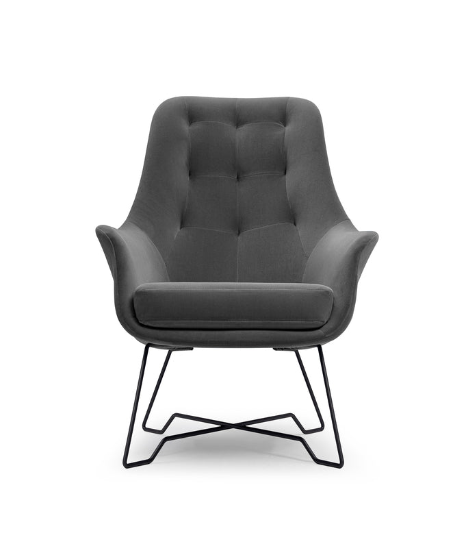 LEKNE krēsls, tumši pelēks viegli tīrāms samts - N1 Home