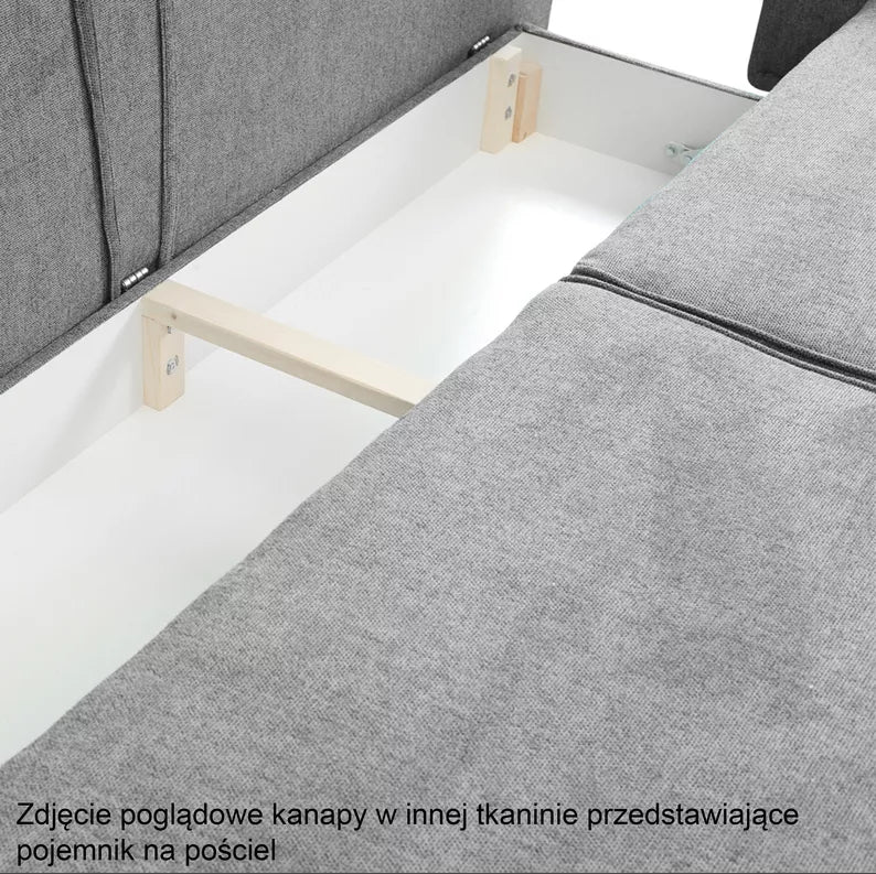 DERSPI Trīsvietīgs dīvāns, sinepes, hidrofobs samts - N1 Home