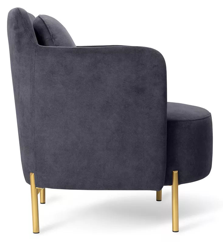 VENESE Kausa krēsls, antracīta, viegli tīrāms samts, ar zelta kājām - N1 Home